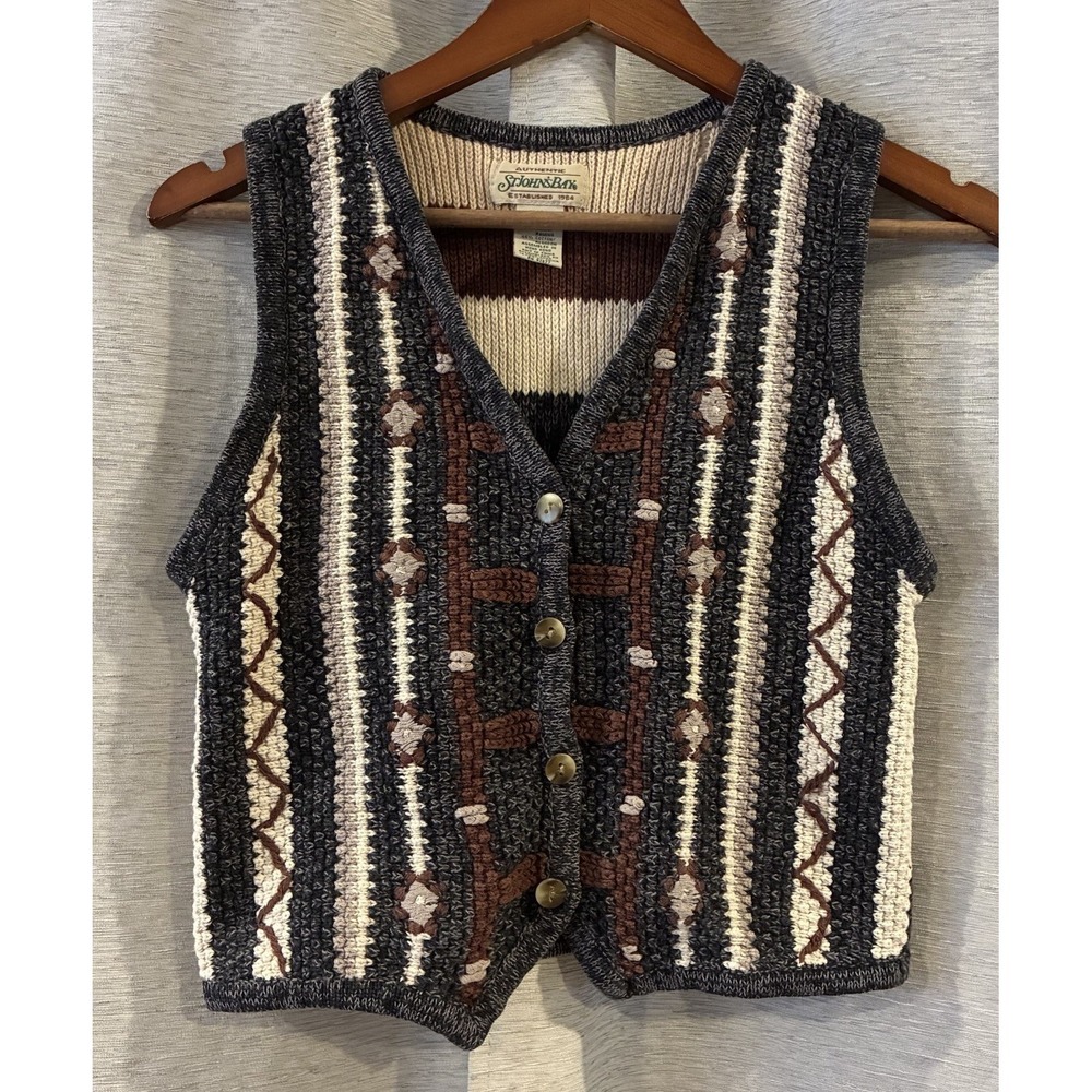 Vintage St. John's Bay Women's Small Knit Teachercore Grandma Vest‎